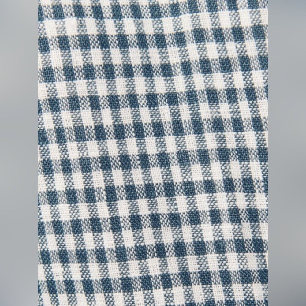 NEW Reformation Balia Midi Linen Dress in  Slate Check Plaid Navy White | size 4 - Picture 7 of 16